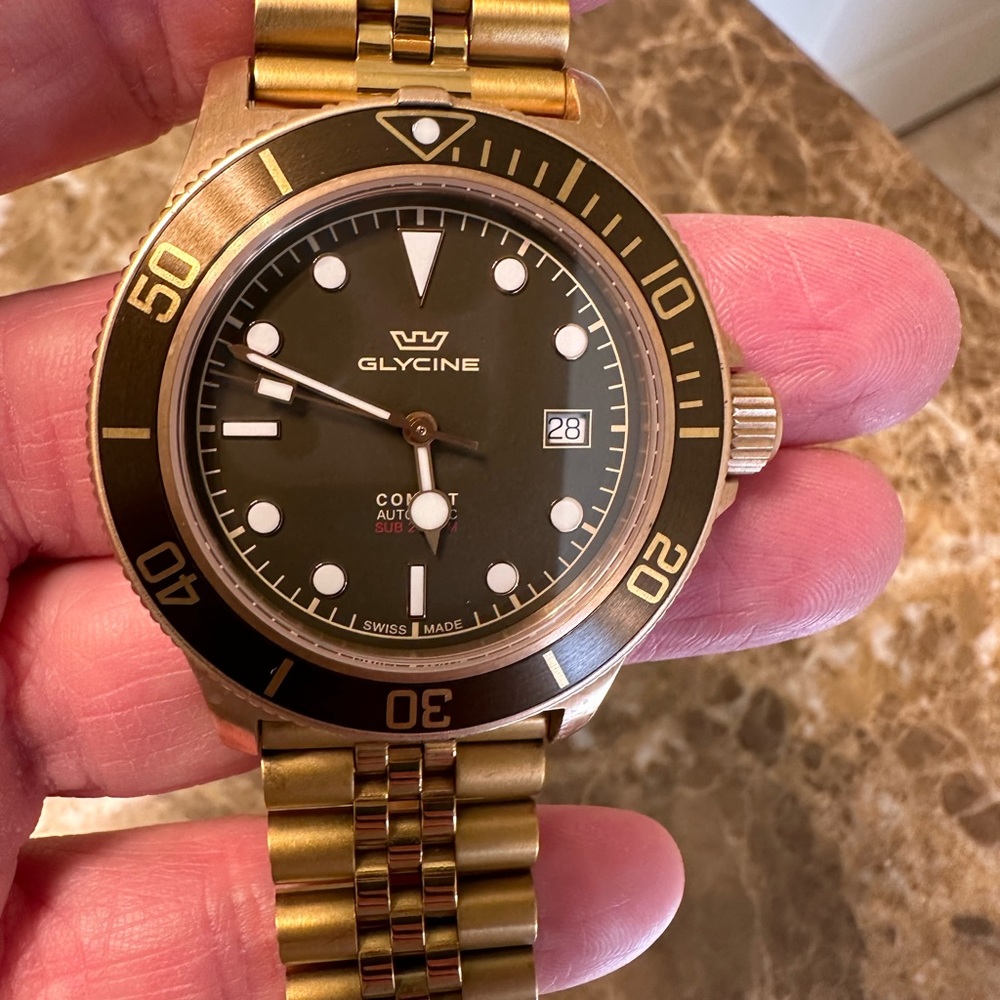 Glycine subcombat bronze watch